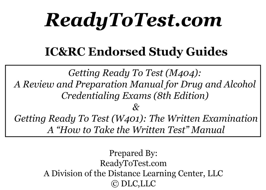 IC&RC Endorsed Getting Ready To Test Study Manuals